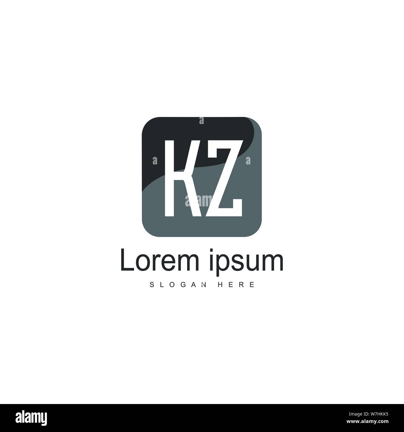 Initial KZ logo template with modern frame. Minimalist KZ letter logo ...