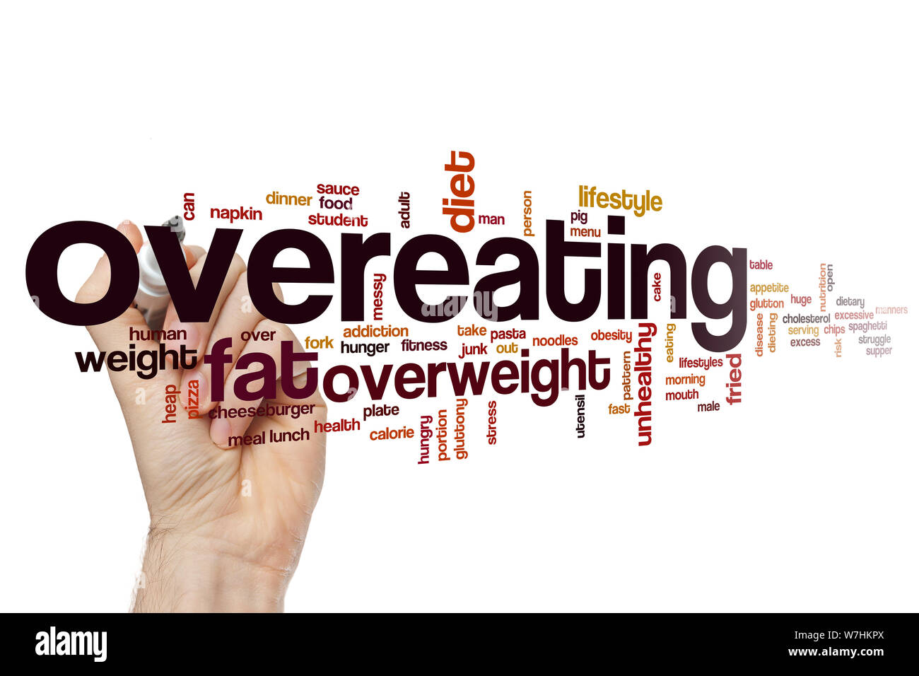 Overeating word cloud Stock Photo Alamy