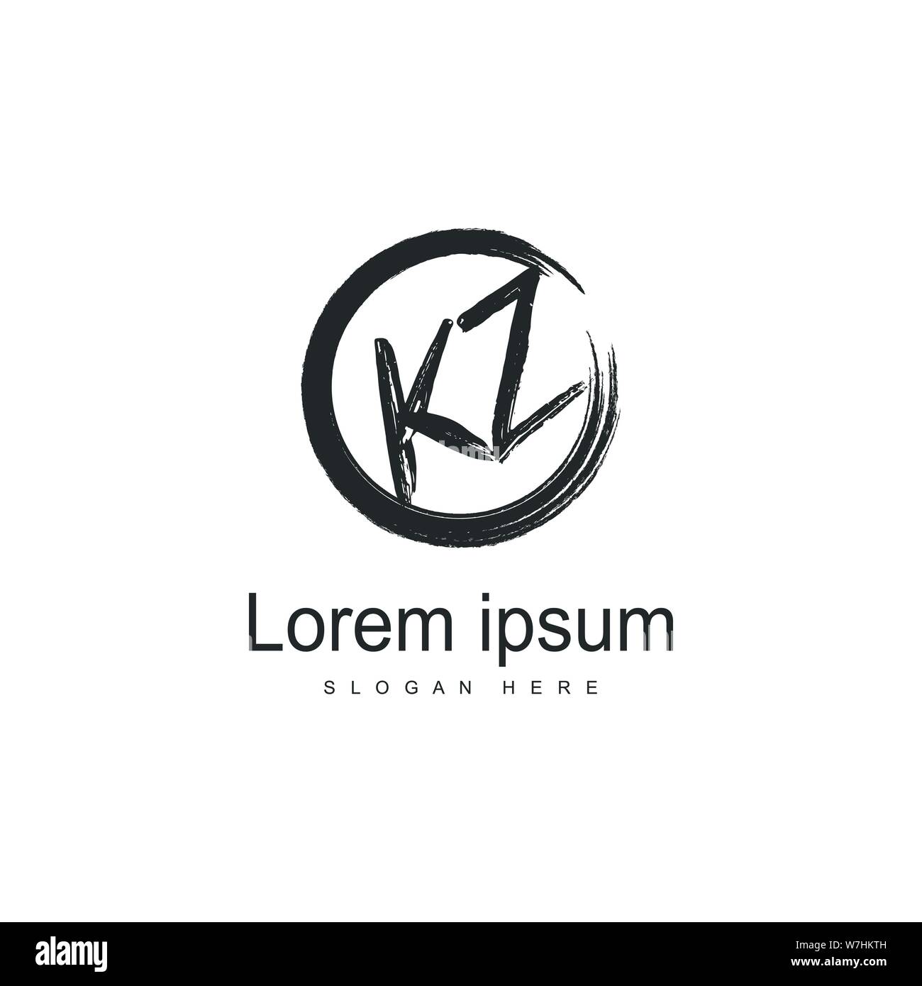 Initial KZ logo template with modern frame. Minimalist KZ letter logo ...