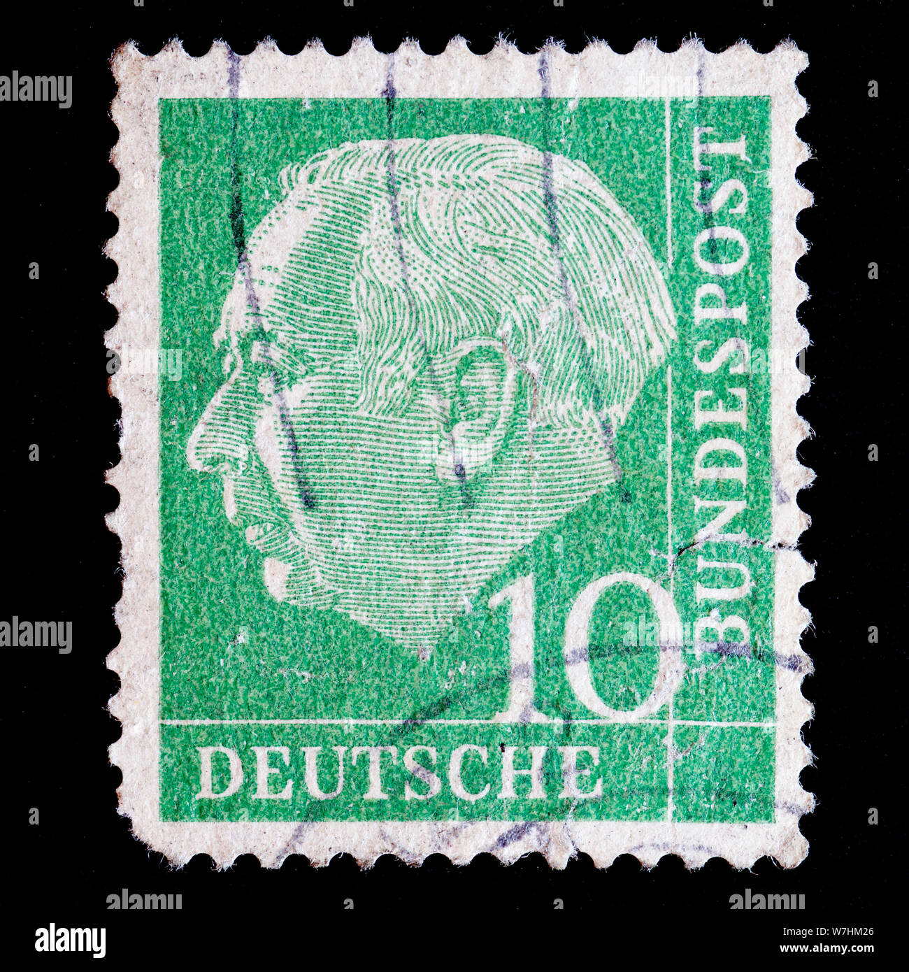 West Germany Postage Stamp - Prof. Dr. Theodor Heuss (1884-1963), 1st German President Stock Photo