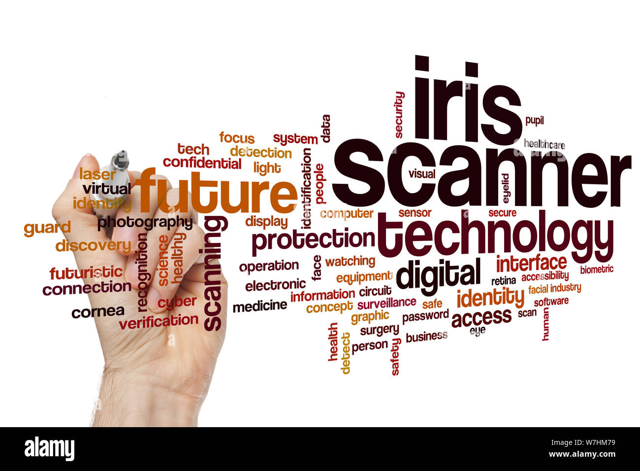 Iris scanner word cloud concept Stock Photo