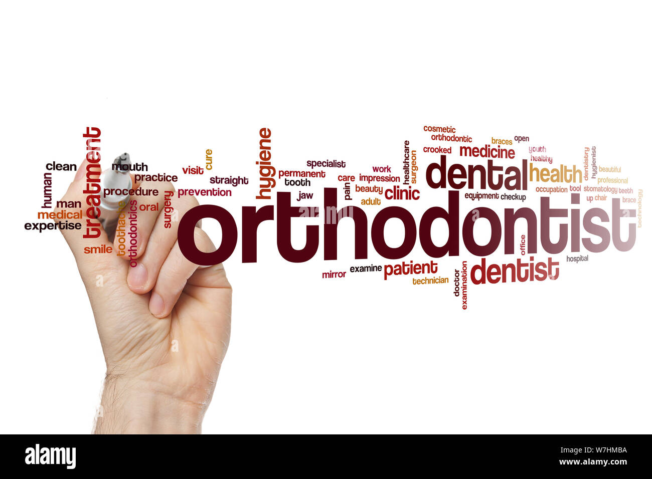Orthodontist word cloud concept Stock Photo Alamy
