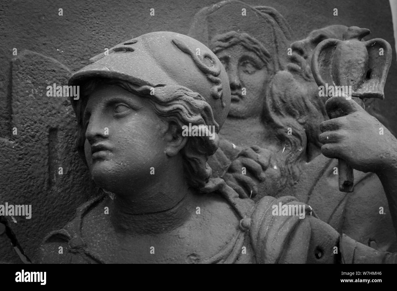 Athena with helmet and spear Black and White Stock Photos & Images Alamy