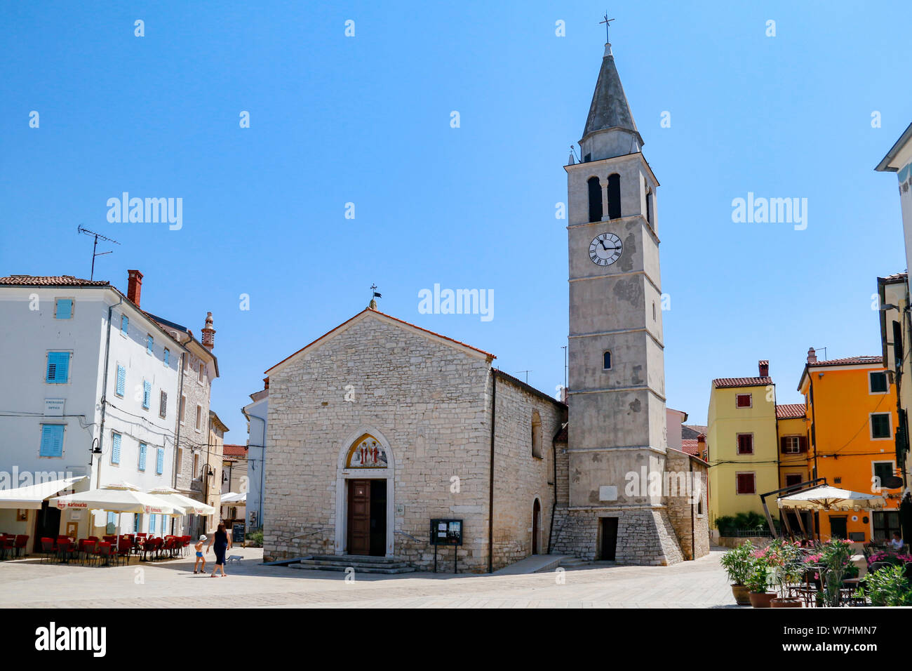 Exterior view of Church of SS Cosmas and Damian in Fazana, Croatia Stock Photo