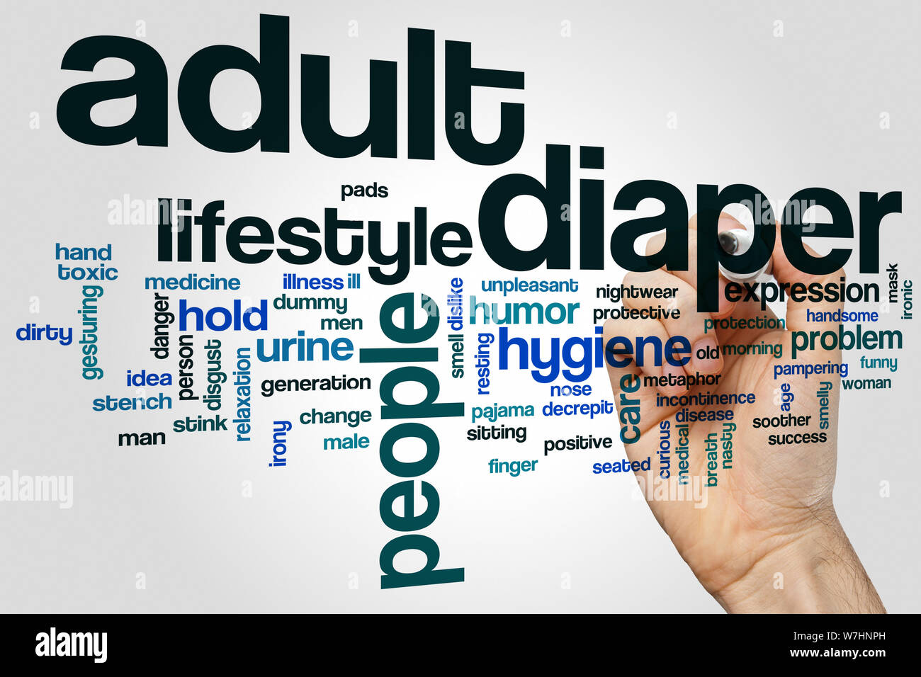 Adult diaper word cloud concept Stock Photo Alamy
