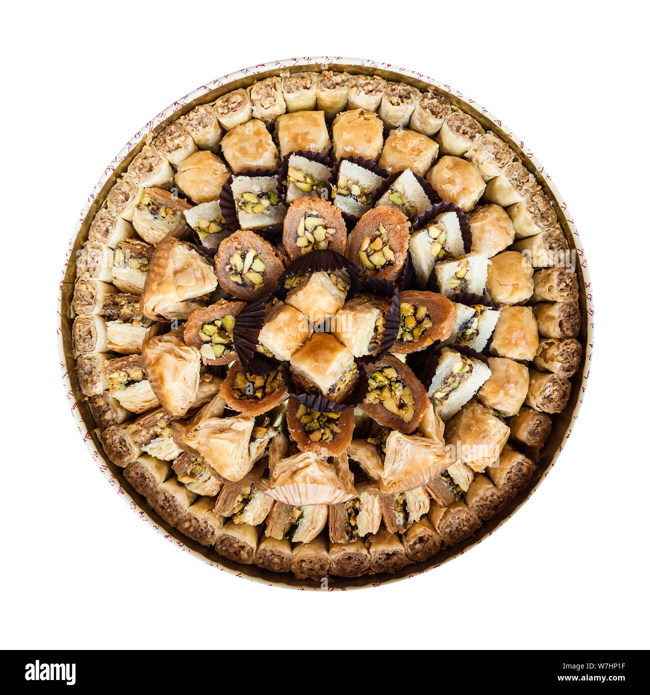top view of set of sweet pastry baklava local jordanian bakery isolated white Photo - Alamy