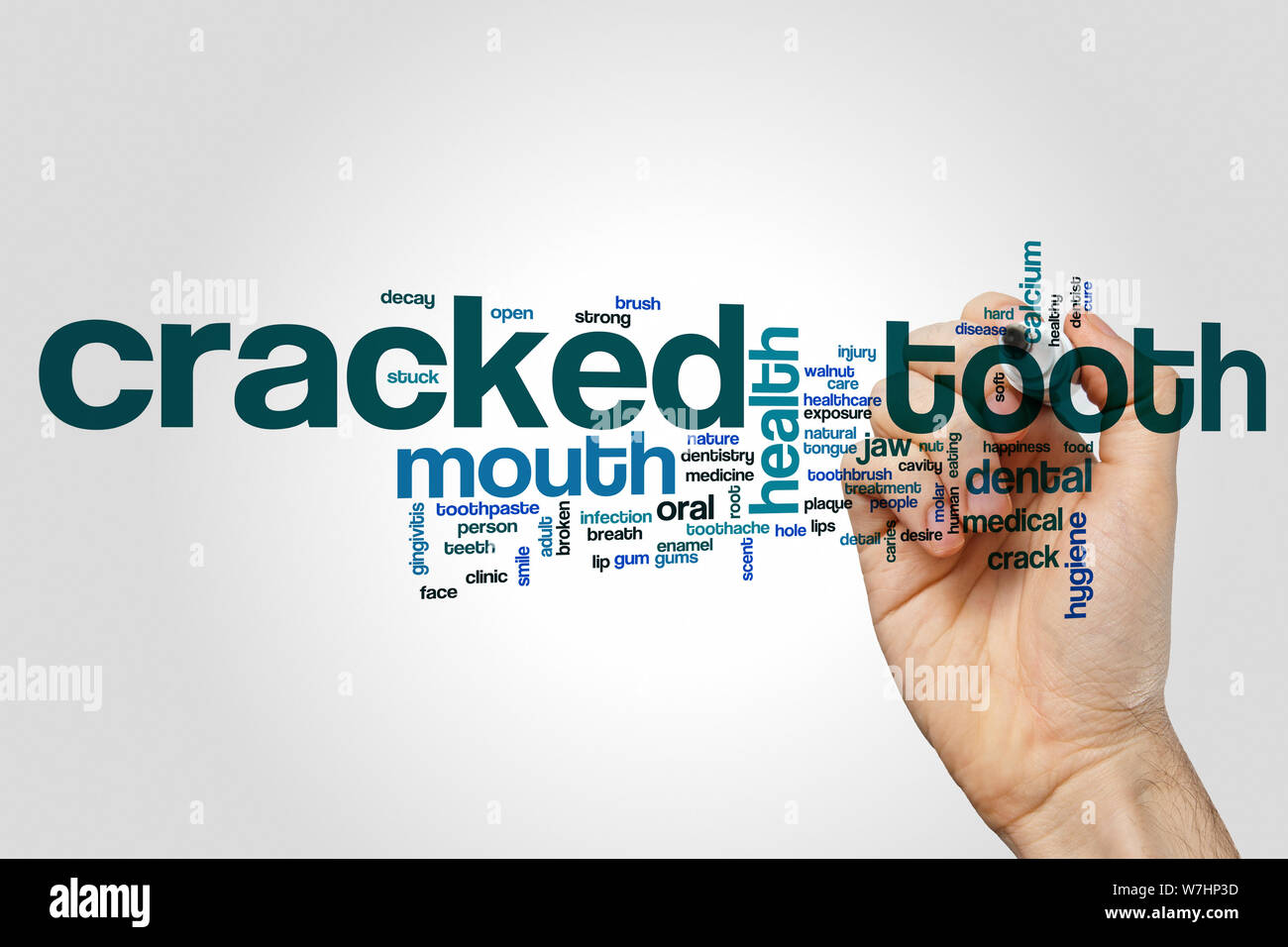 Cracked tooth word cloud concept Stock Photo