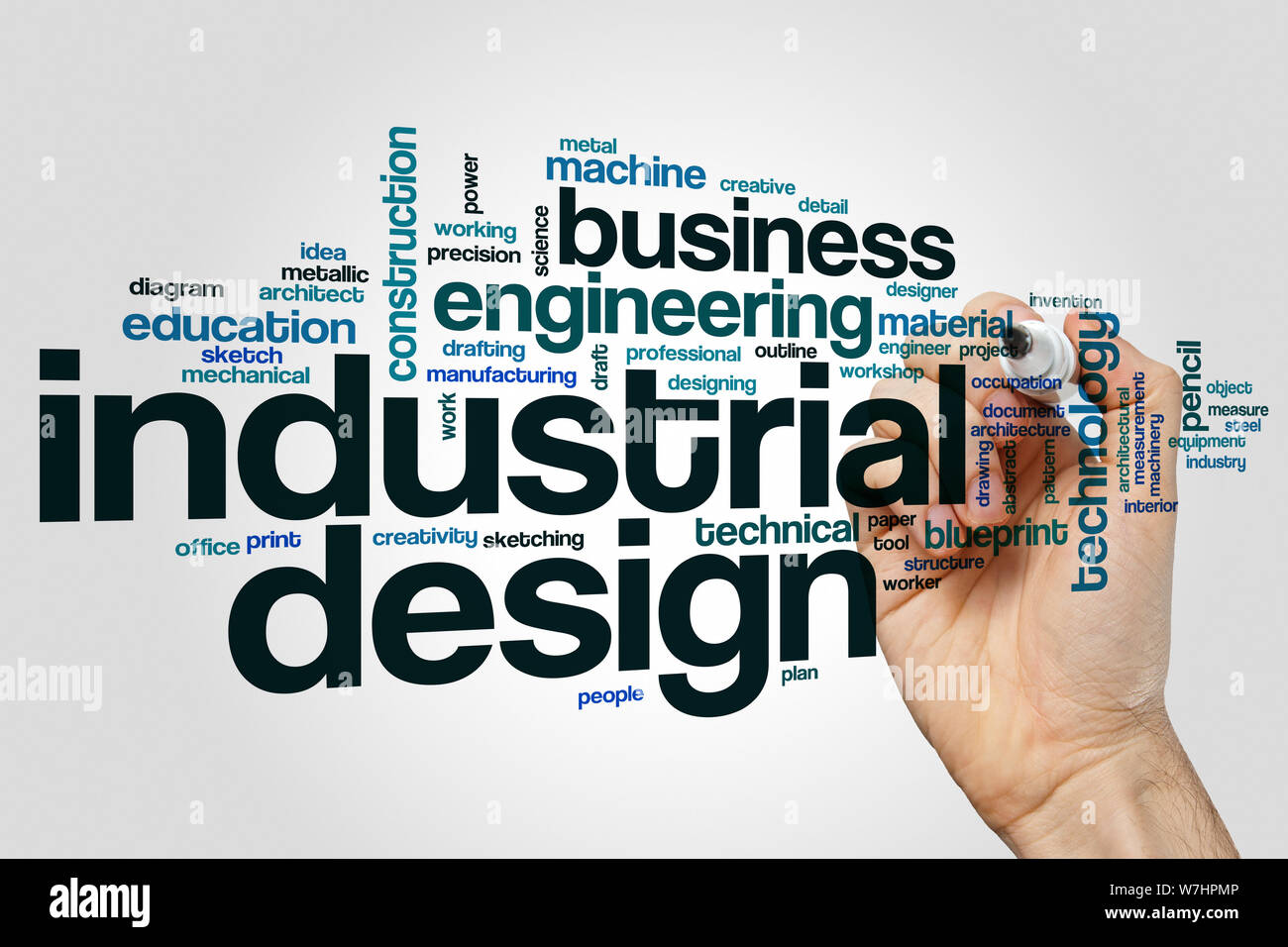 Industrial design word cloud concept Stock Photo - Alamy