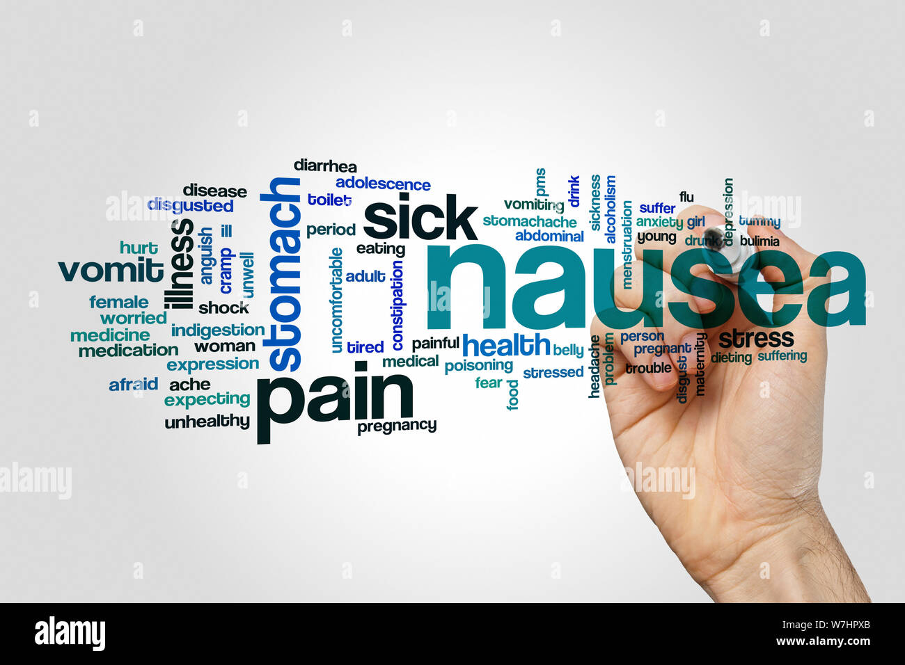 Nausea word cloud Stock Photo Alamy