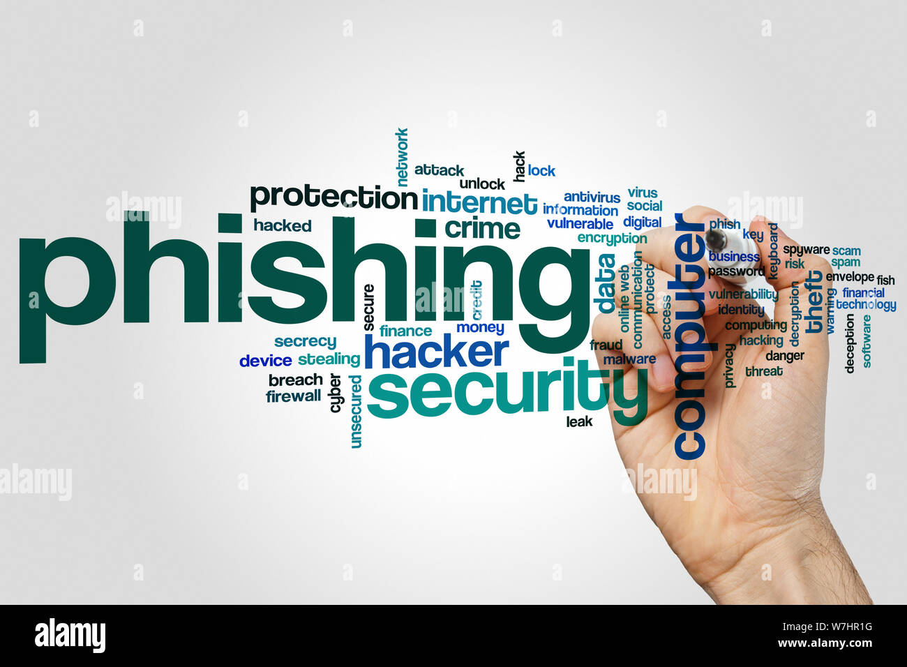 Phishing word cloud concept Stock Photo