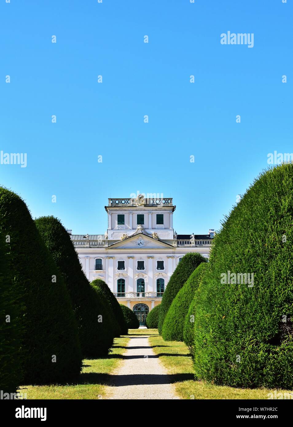 Back view of the Esterhazy Palace and park in Fertod Stock Photo