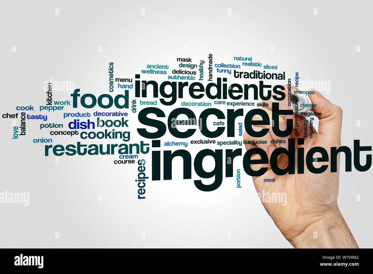 Secret ingredient word cloud concept Stock Photo Alamy