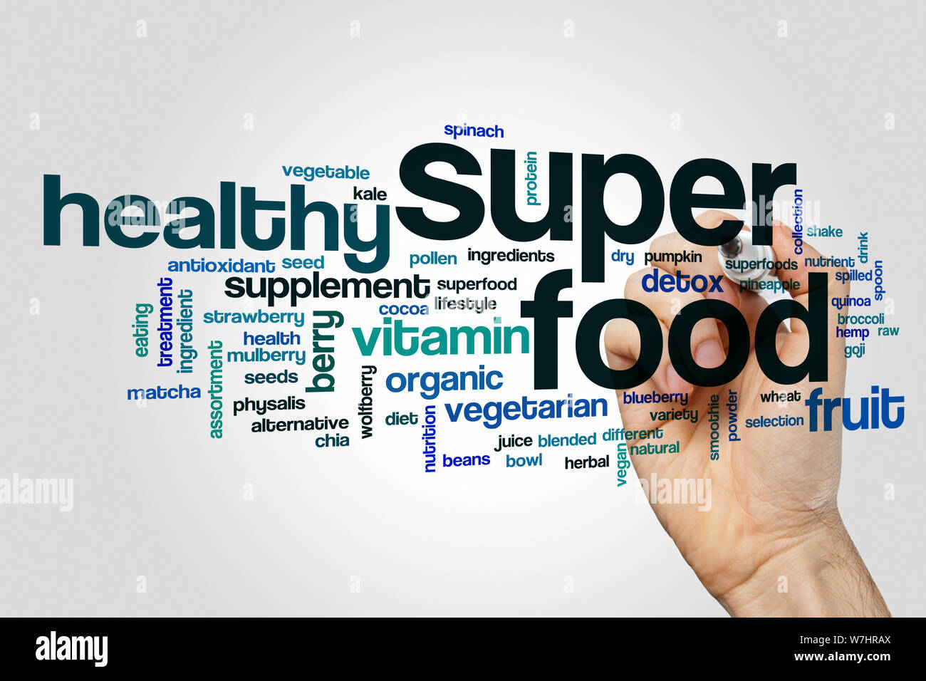 Super food word cloud concept Stock Photo