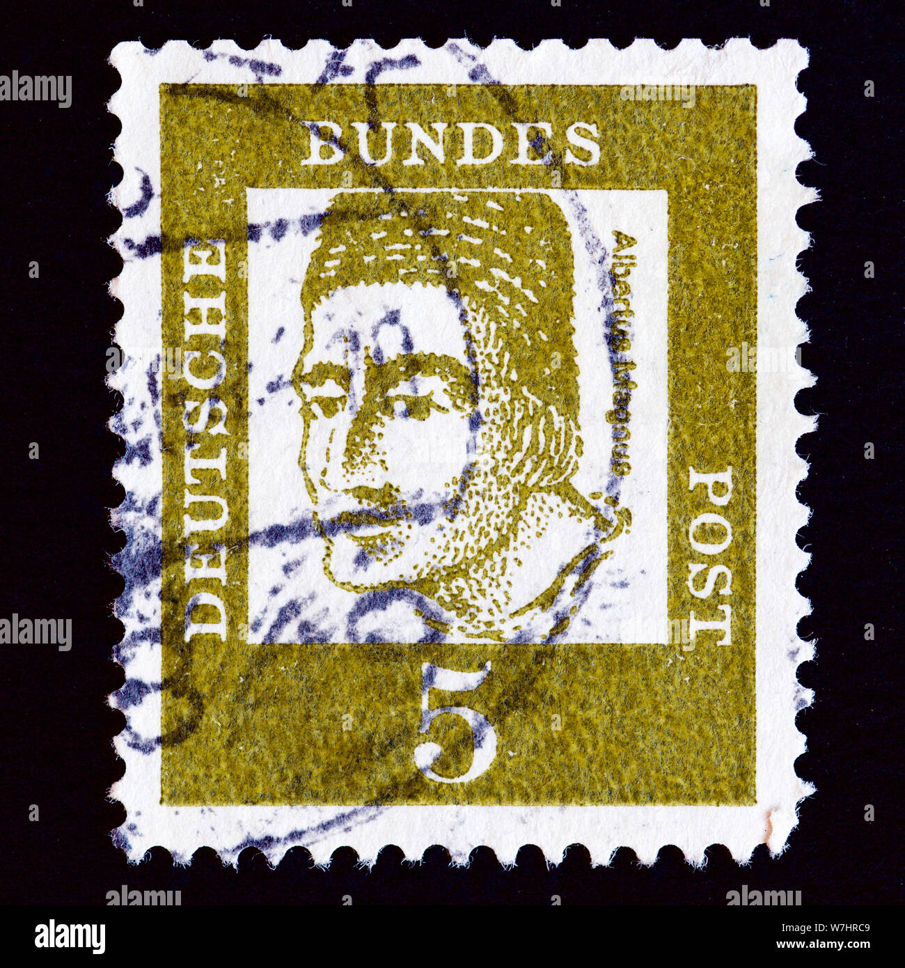 West Germany Postage Stamp - Albertus Magnus, (around 1193-1280), bishop and scholar Stock Photo