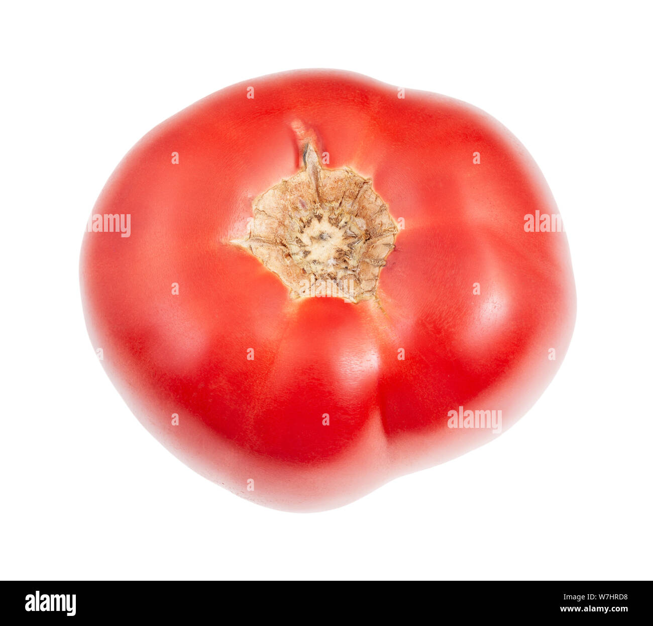 organic large red bulls heart tomato isolated on white background Stock Photo