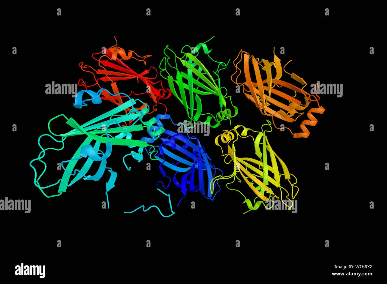 Protein unc-119 homolog A, a protein which can functionally complement the C. elegans unc119 mutation. 3d rendering. Stock Photo