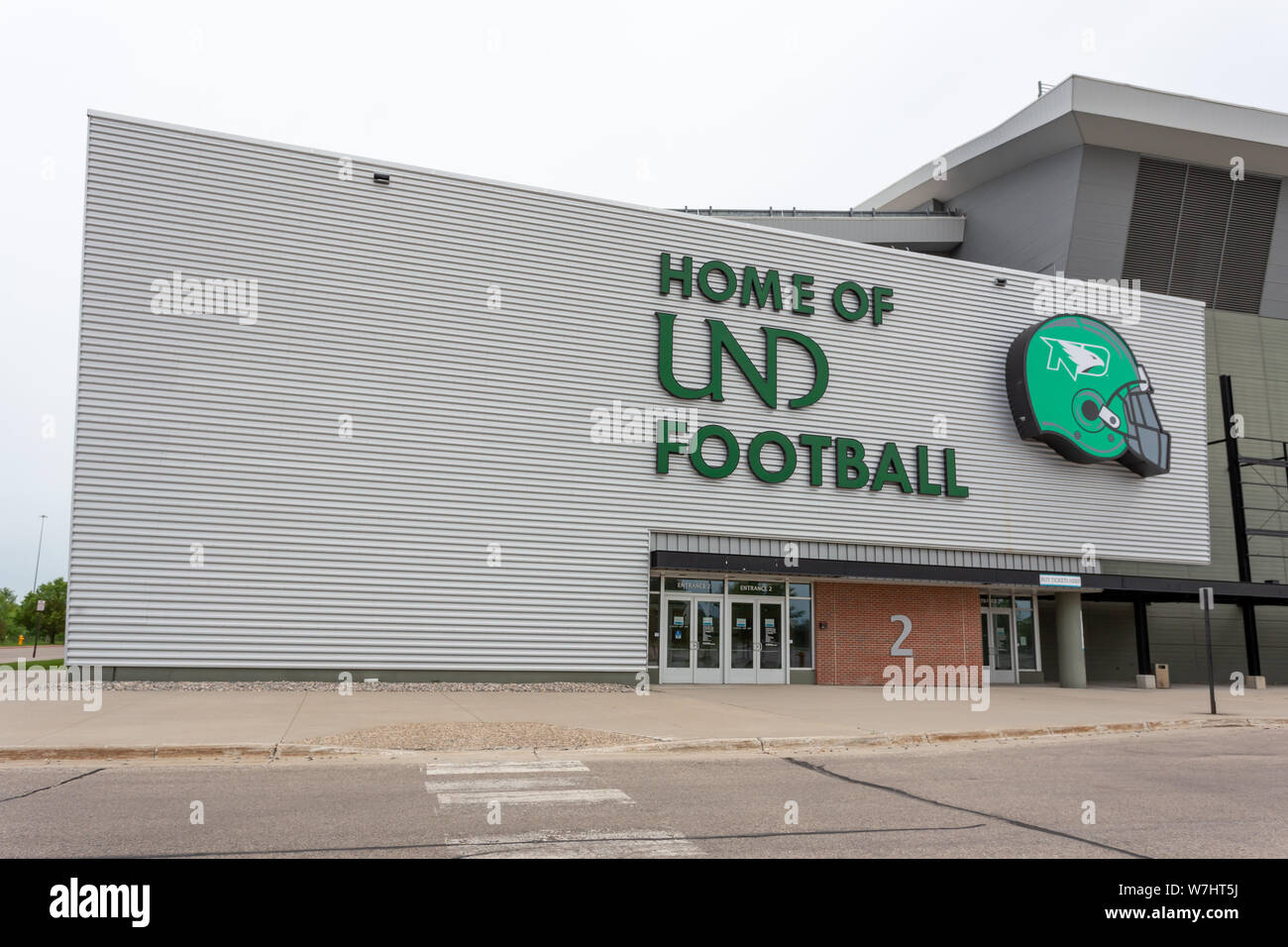 GRAND FORKS, ND/USA - JUNE 28, 2019: Alerus Center on the campus of the University of North Dakota Stock Photo