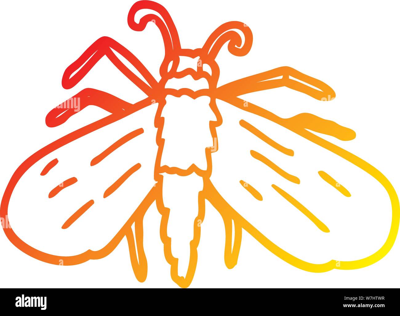 warm gradient line drawing of a cartoon bee Stock Vector Image & Art ...