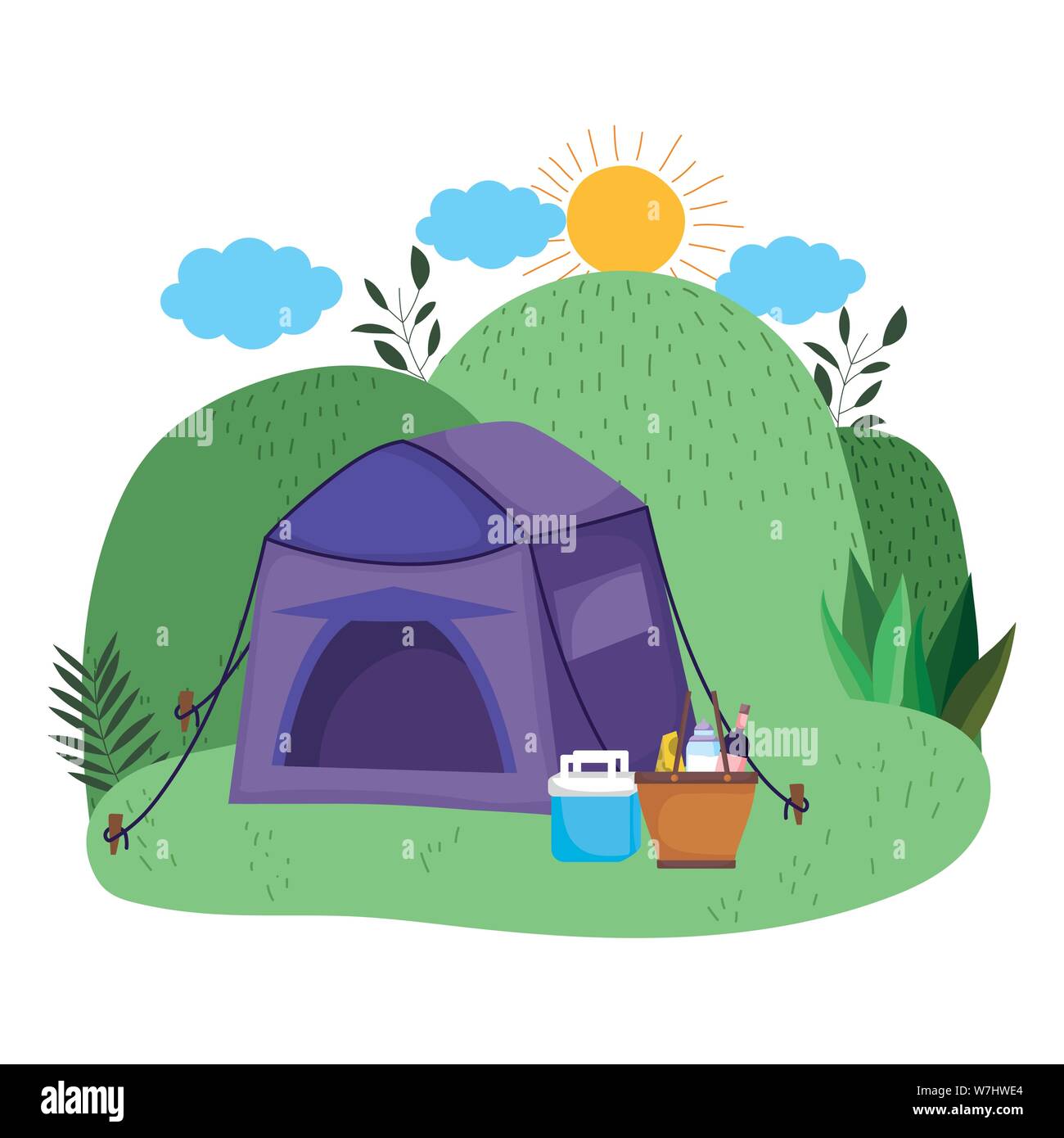Tent design, Camping forest adventure lifestyle summer travel and