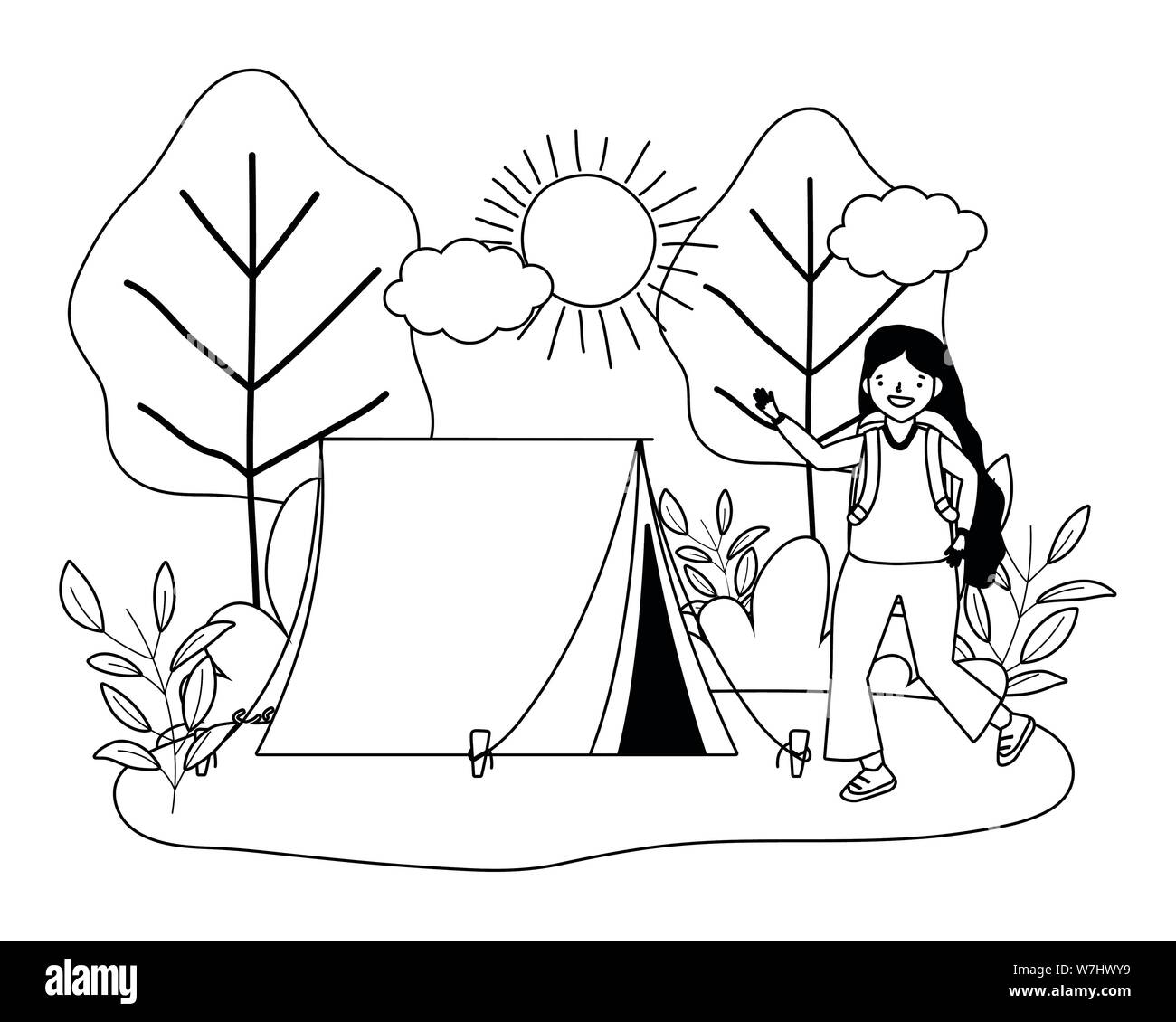 Tent Design Camping Forest Adventure Lifestyle Summer Travel And Outdoor Theme Vector Illustration Stock Vector Image Art Alamy