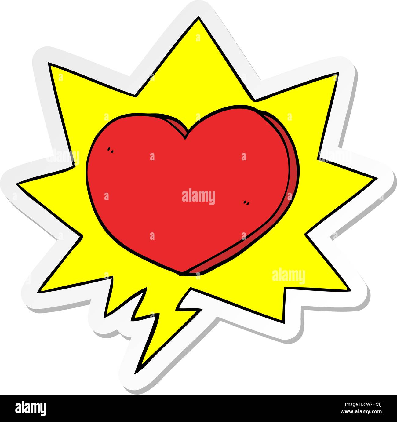 cartoon heart with speech bubble sticker Stock Vector Image & Art - Alamy