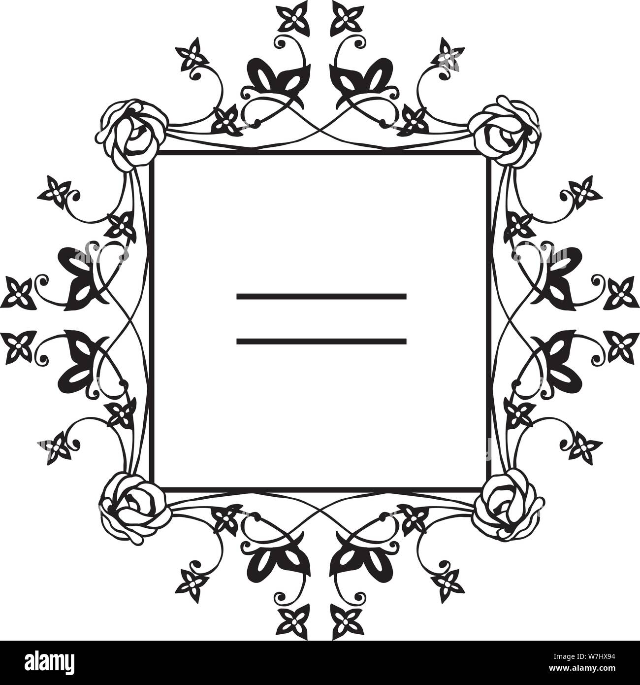 Elegant card, with beautiful wallpaper, feature of flower frame. Vector ...