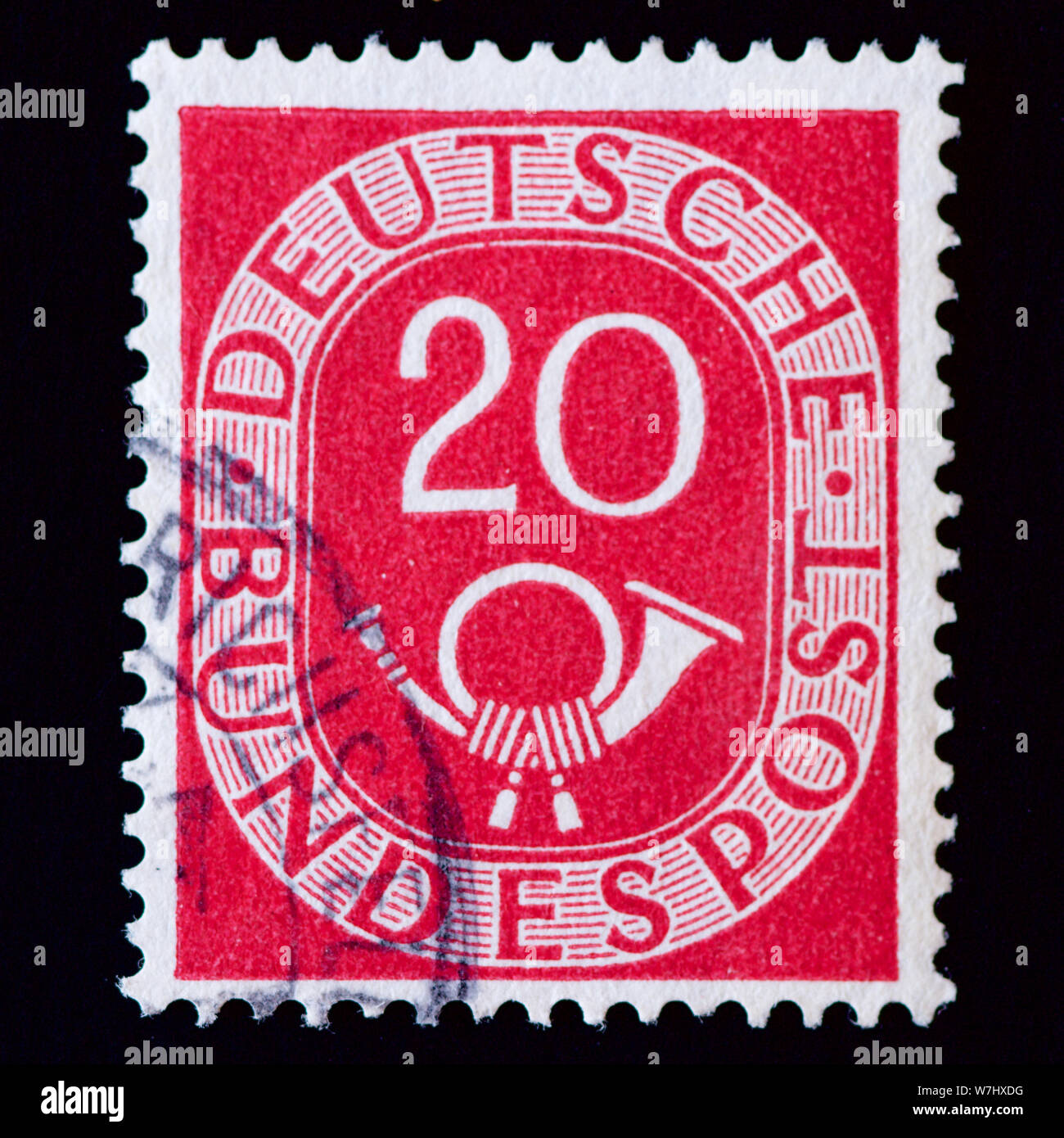 West Germany Postage Stamp Digits with Posthorn Stock Photo Alamy