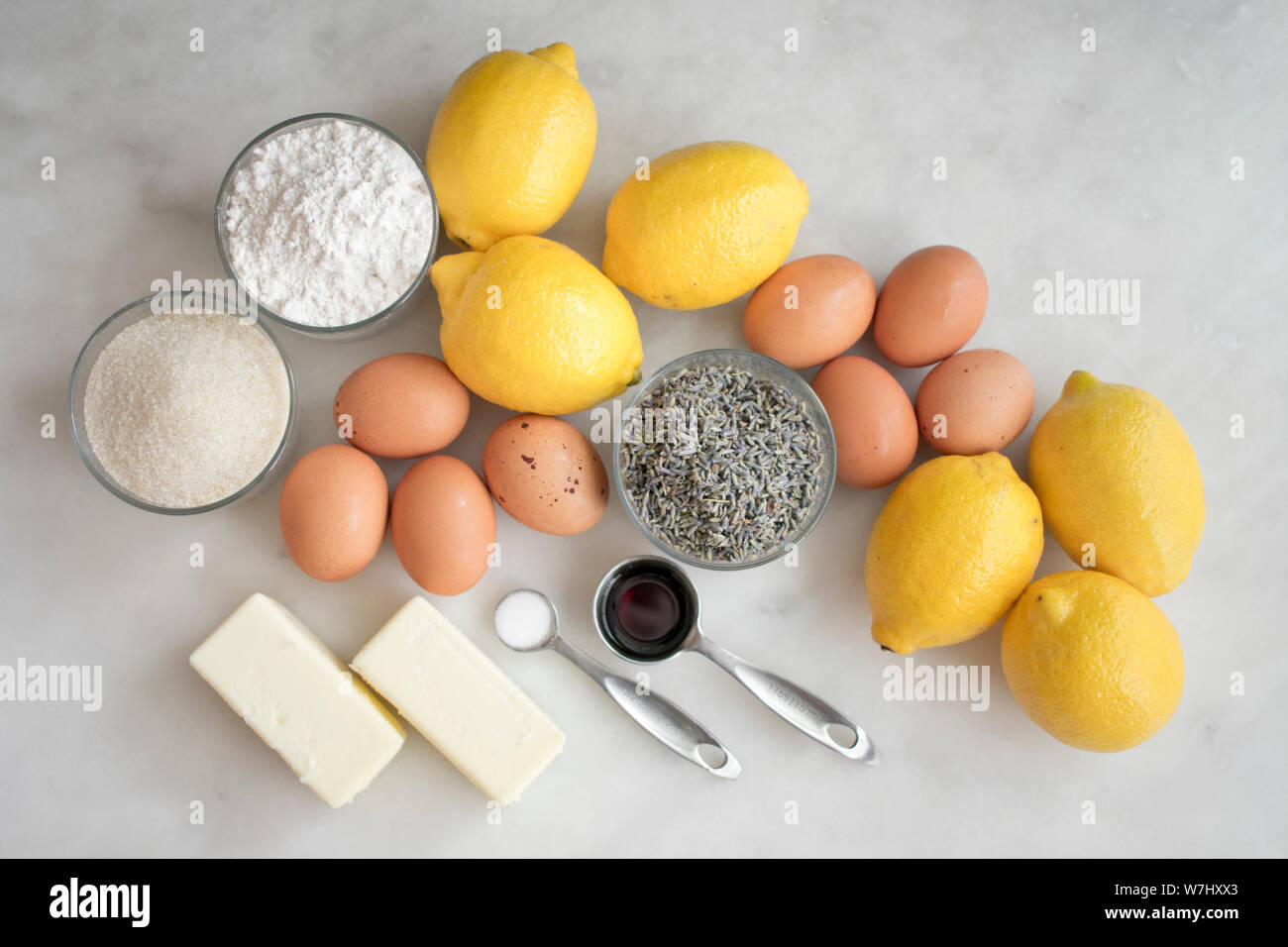 LemonLavender Dessert Bar Ingredients Stock Photo Alamy