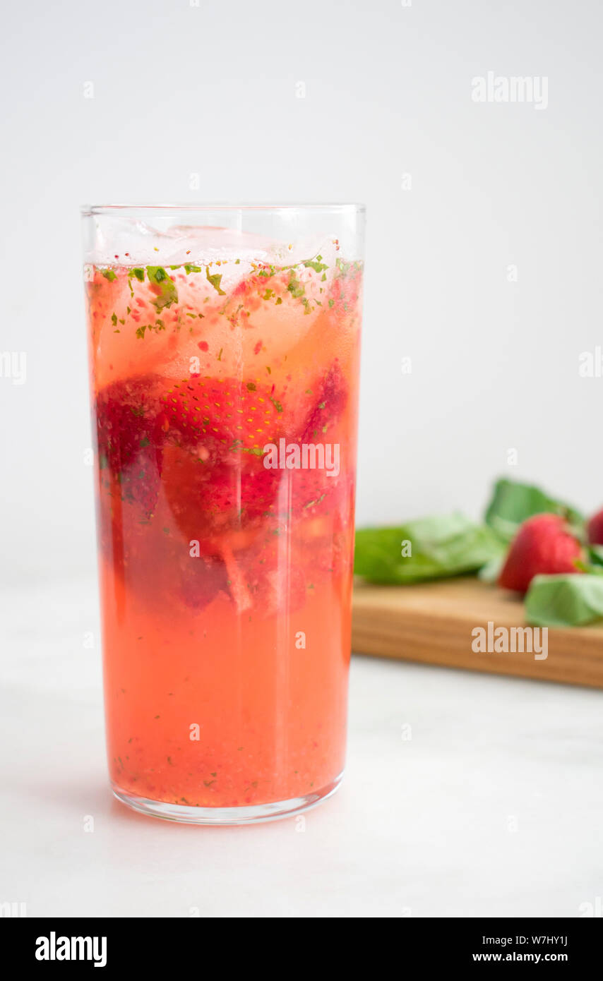 Strawberry Basil Lemonade Stock Photo