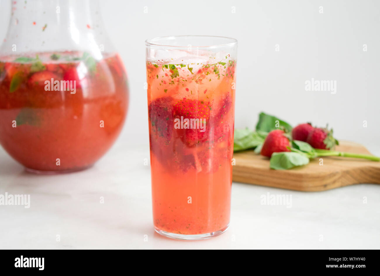 Strawberry Basil Lemonade Stock Photo