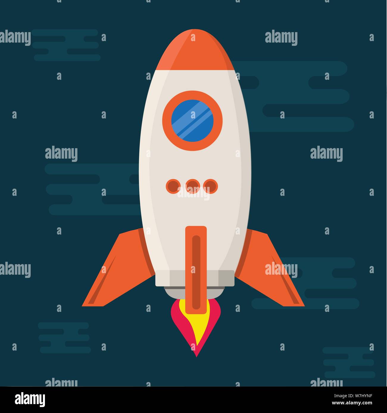 rocket take off vector illustration Stock Vector