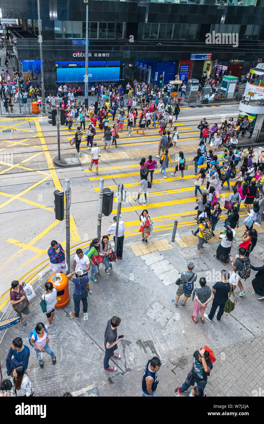 Pedestrian crossing, Central, Hong Kong, SAR, China Stock Photo