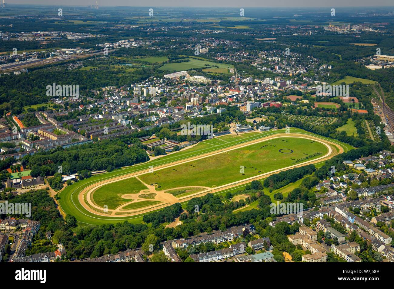 Aerial view, equestrian facility, racecourse CologneWeidenpesch