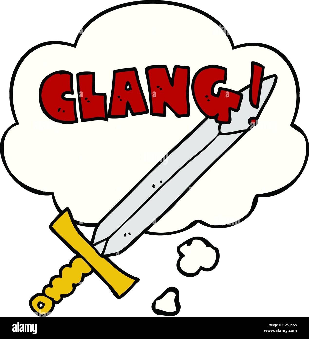 cartoon clanging sword with thought bubble Stock Vector Image & Art Alamy