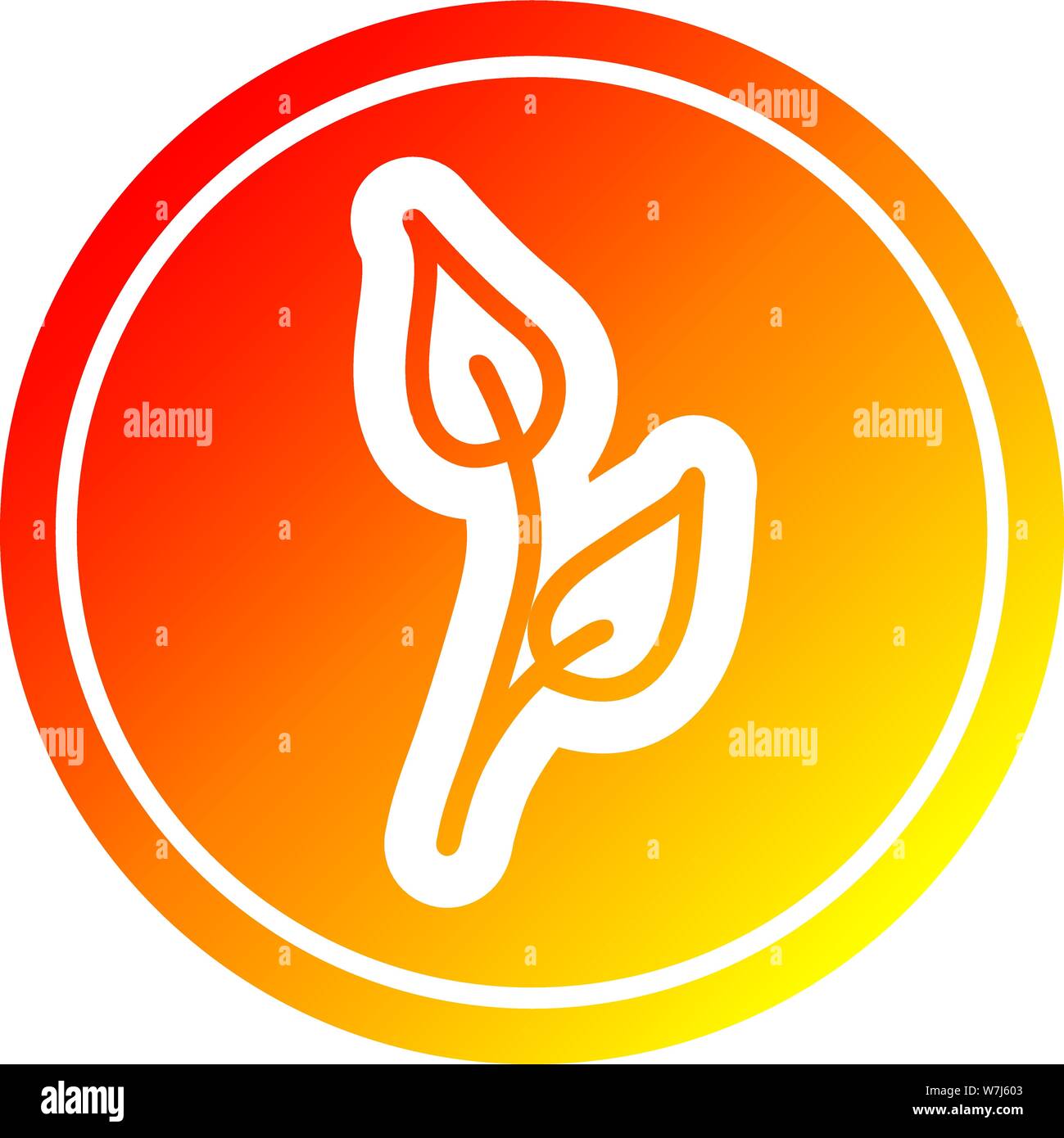 natural leaf circular icon with warm gradient finish Stock Vector Image ...