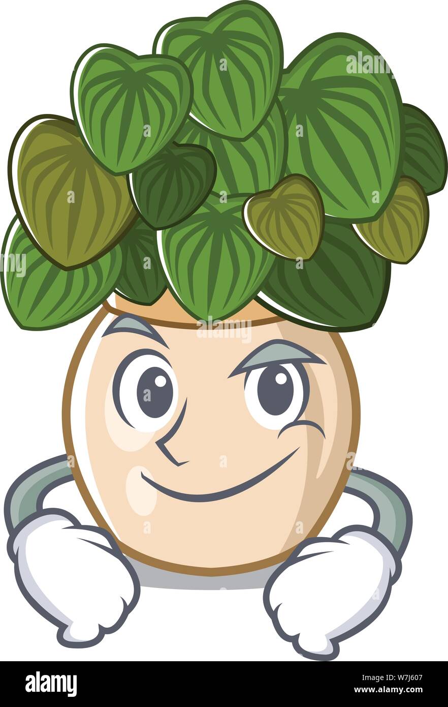 Smirking peperomia isolated within in the character Stock Vector