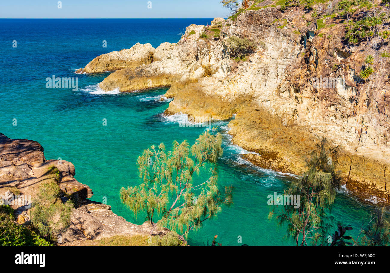 The Rocky Coastline of North Stradbroke Island - Australia Stock Photo