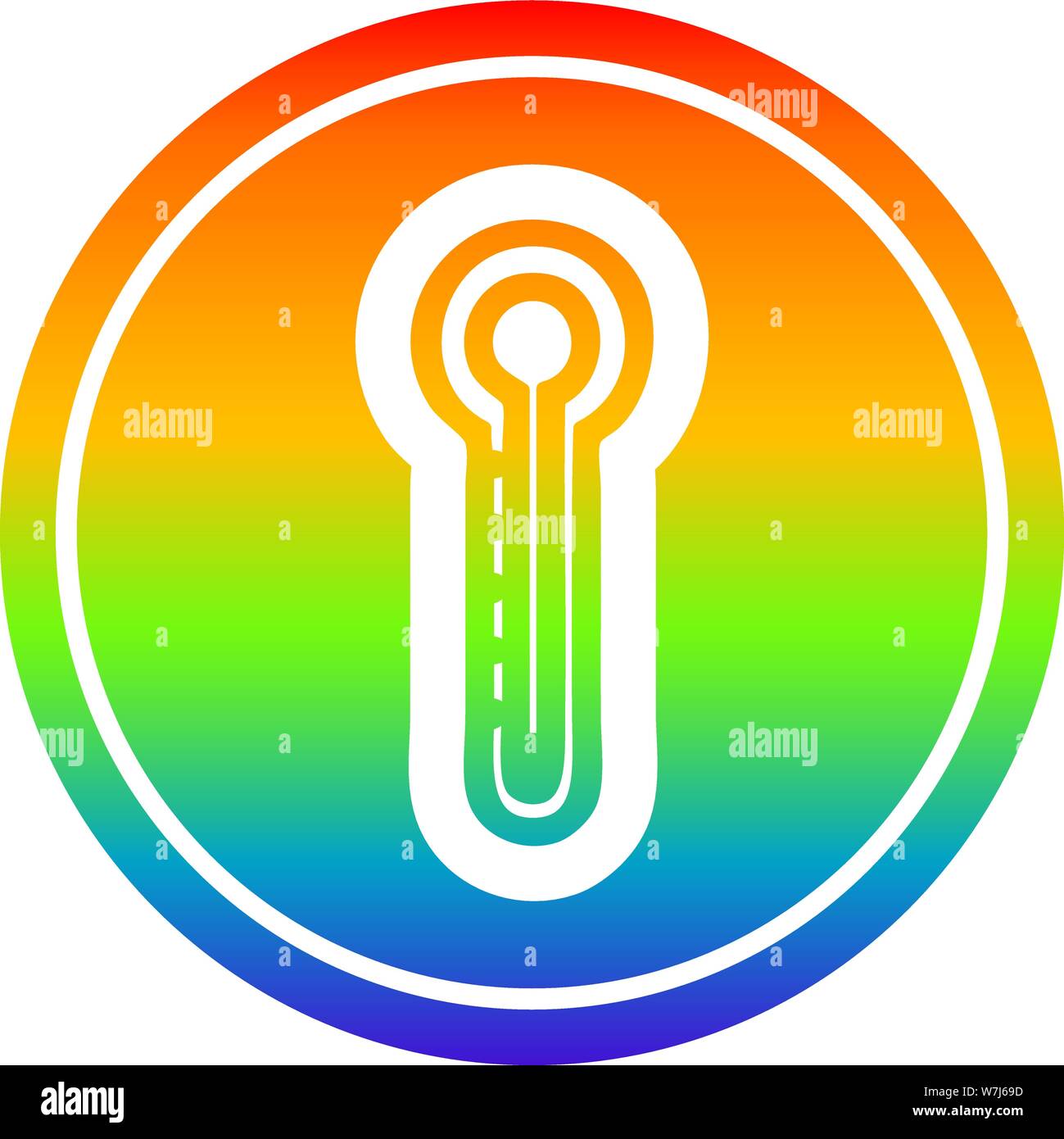 glass thermometer circular icon with rainbow gradient finish Stock ...
