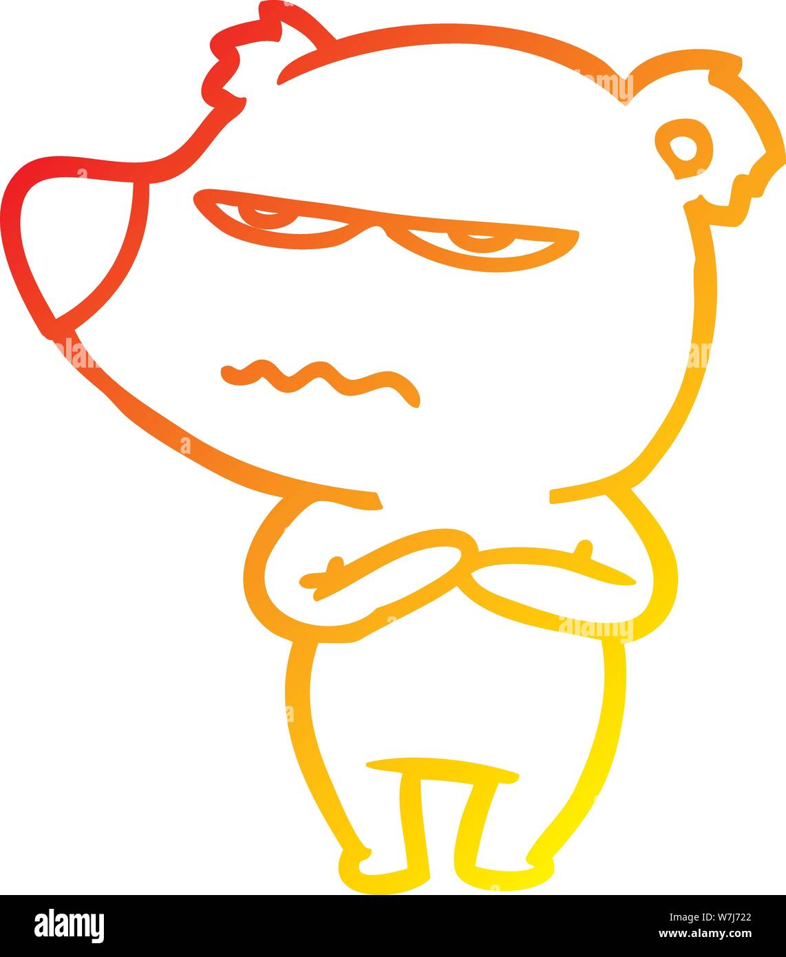 Warm Gradient Line Drawing Of A Angry Bear Cartoon Stock Vector Image Art Alamy