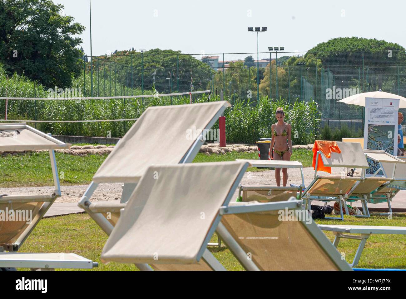 Tiberis Beach Rome August 2019 La Spiaggia Tiberis Di