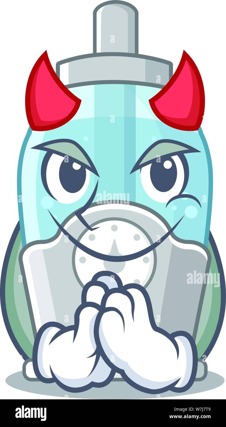 Devil humidifier clings to the character wall Stock Vector