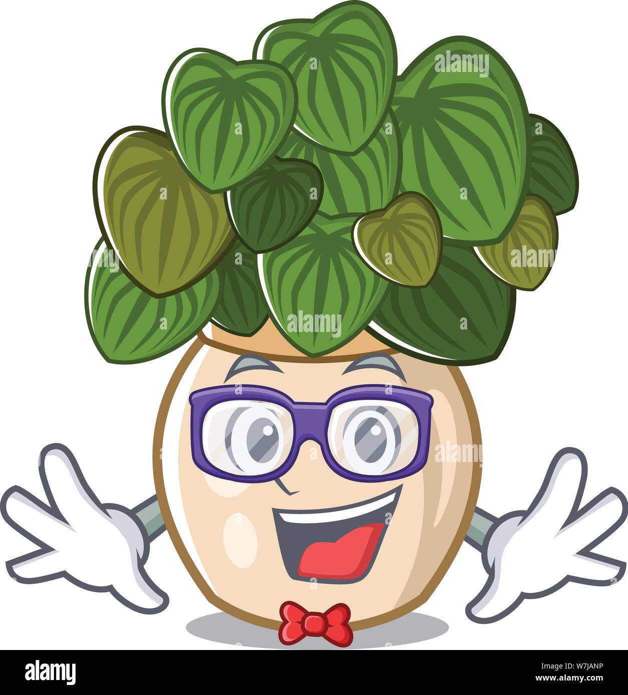Geek peperomia isolated within in the character Stock Vector