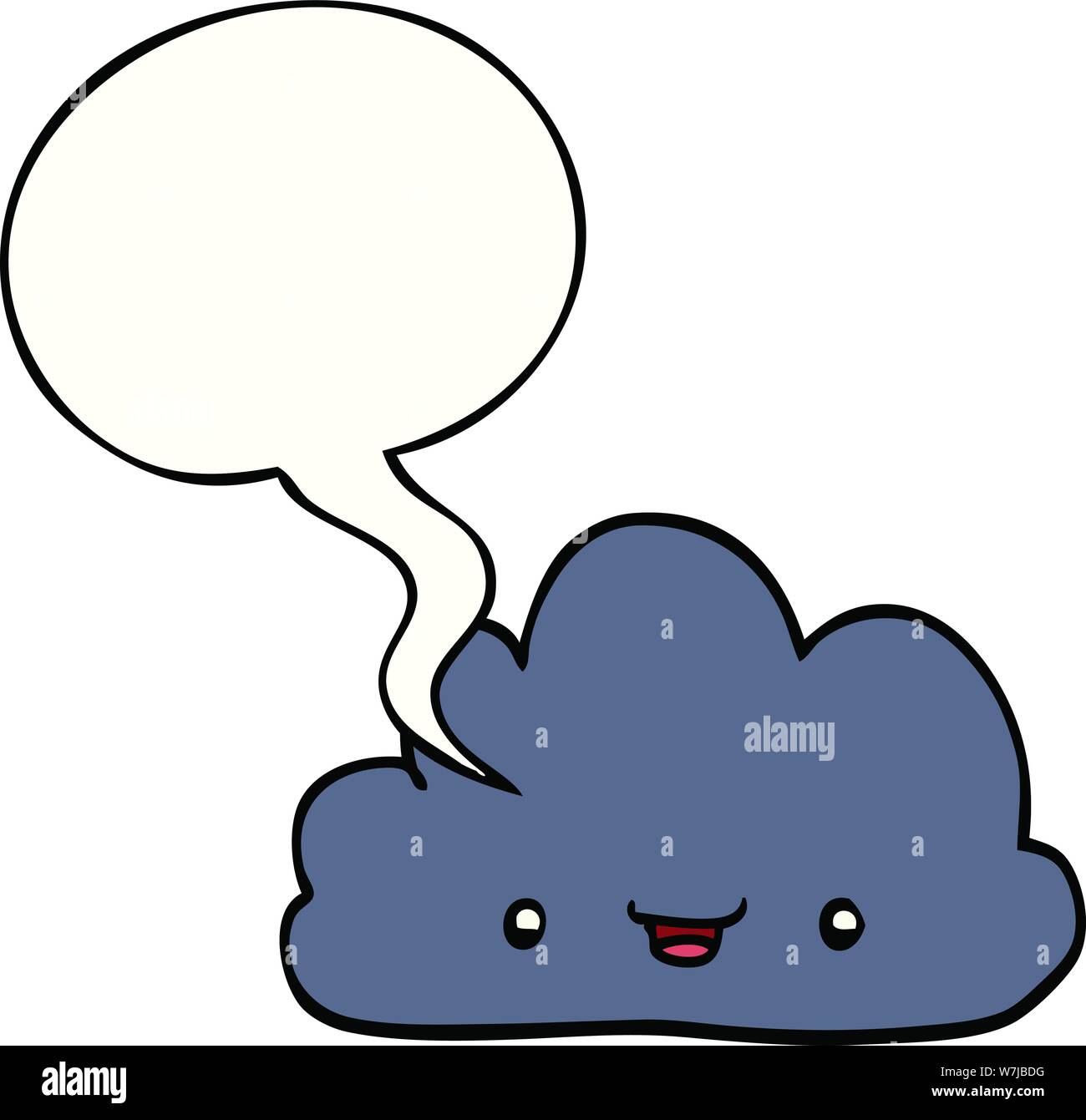 cartoon tiny happy cloud with speech bubble Stock Vector Image & Art ...