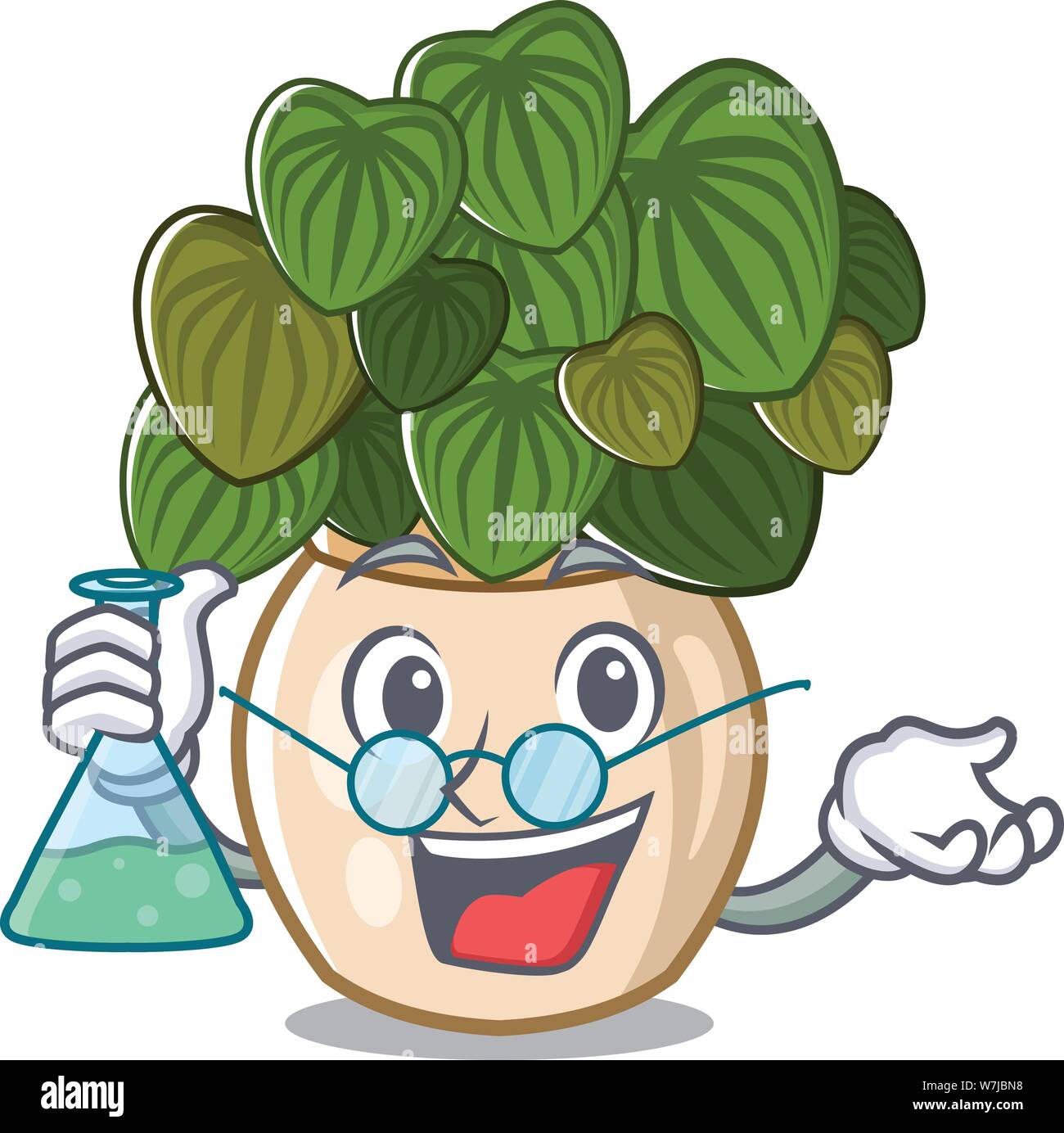 Professor peperomia isolated within in the character Stock Vector