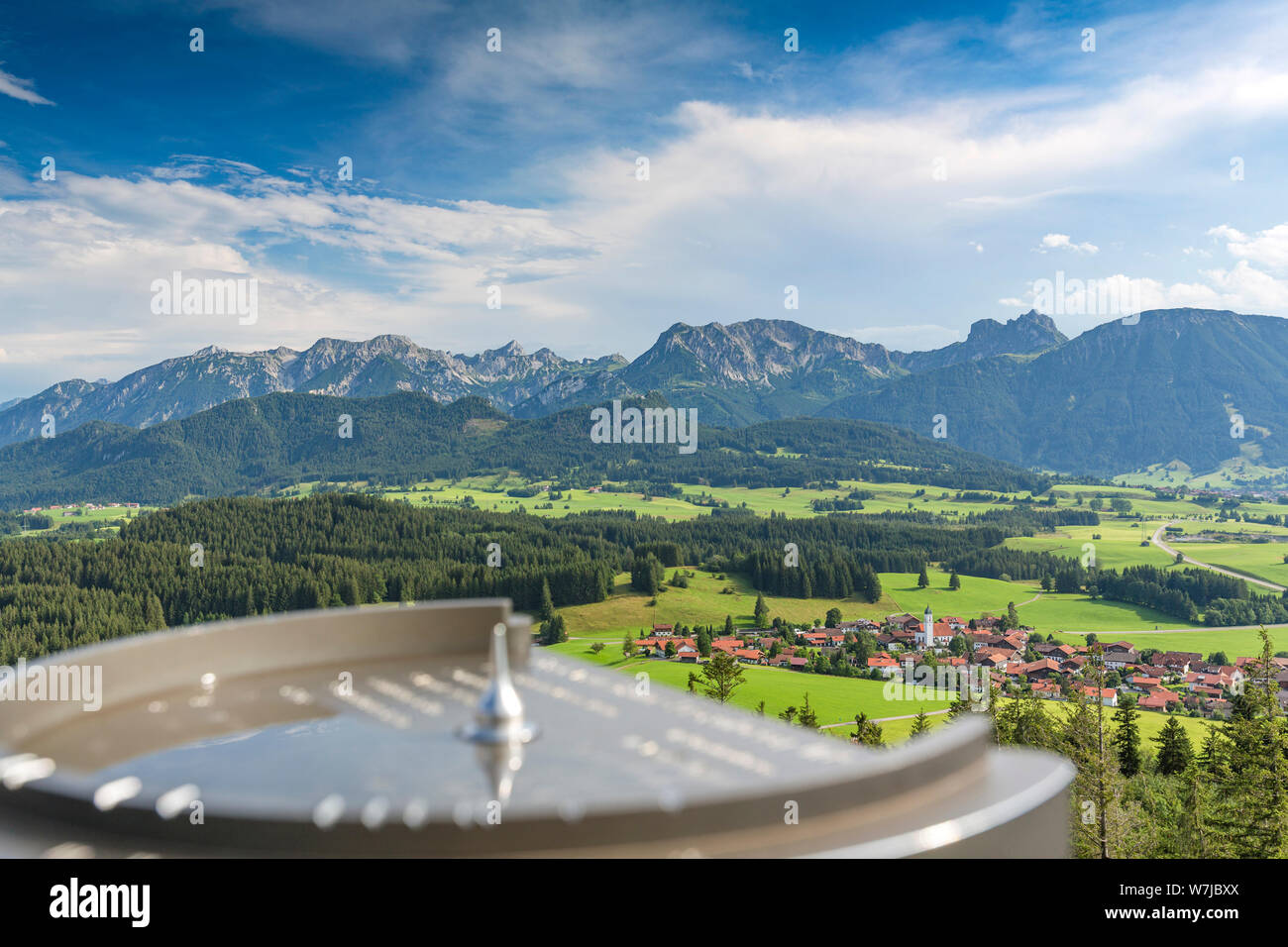 Germany, Bavaria, Allgaeu, Eisenberg castle, mountain view Stock Photo