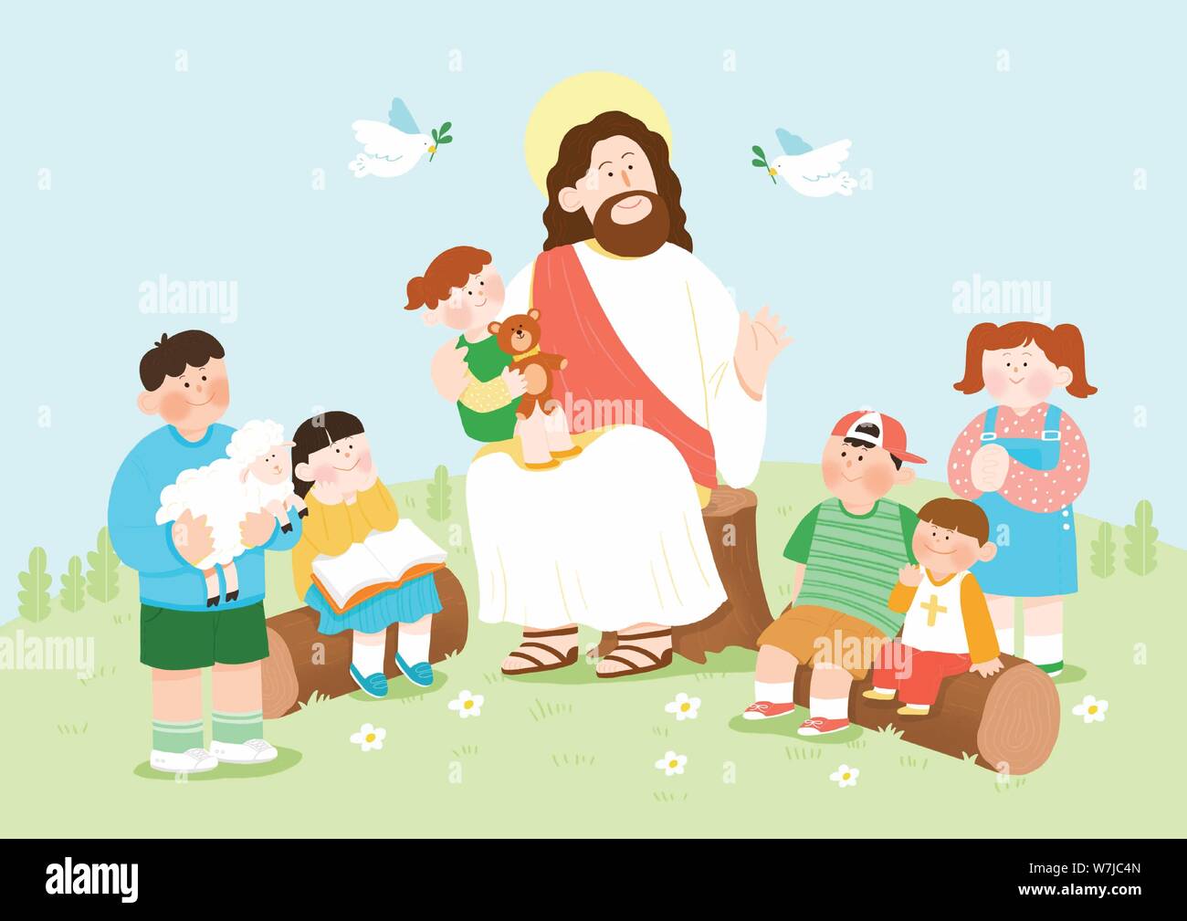 Concept Of Summer Bible School Or Camp Vector Illustration 001 Stock concept-of-summer-bible-school-or-camp-vector-illustration-001-stock