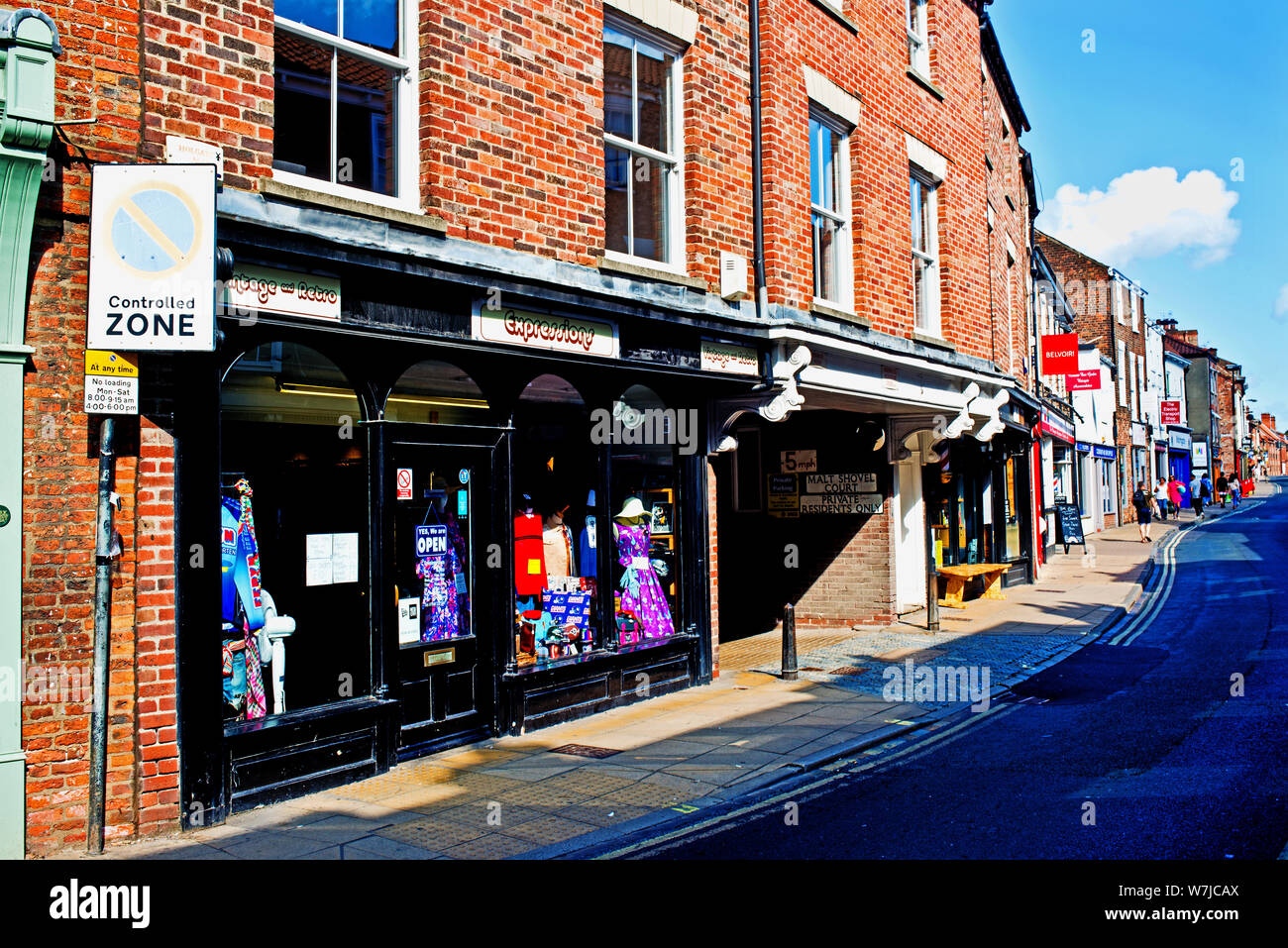Retro shop, Walmgate, York, England Stock Photo Alamy