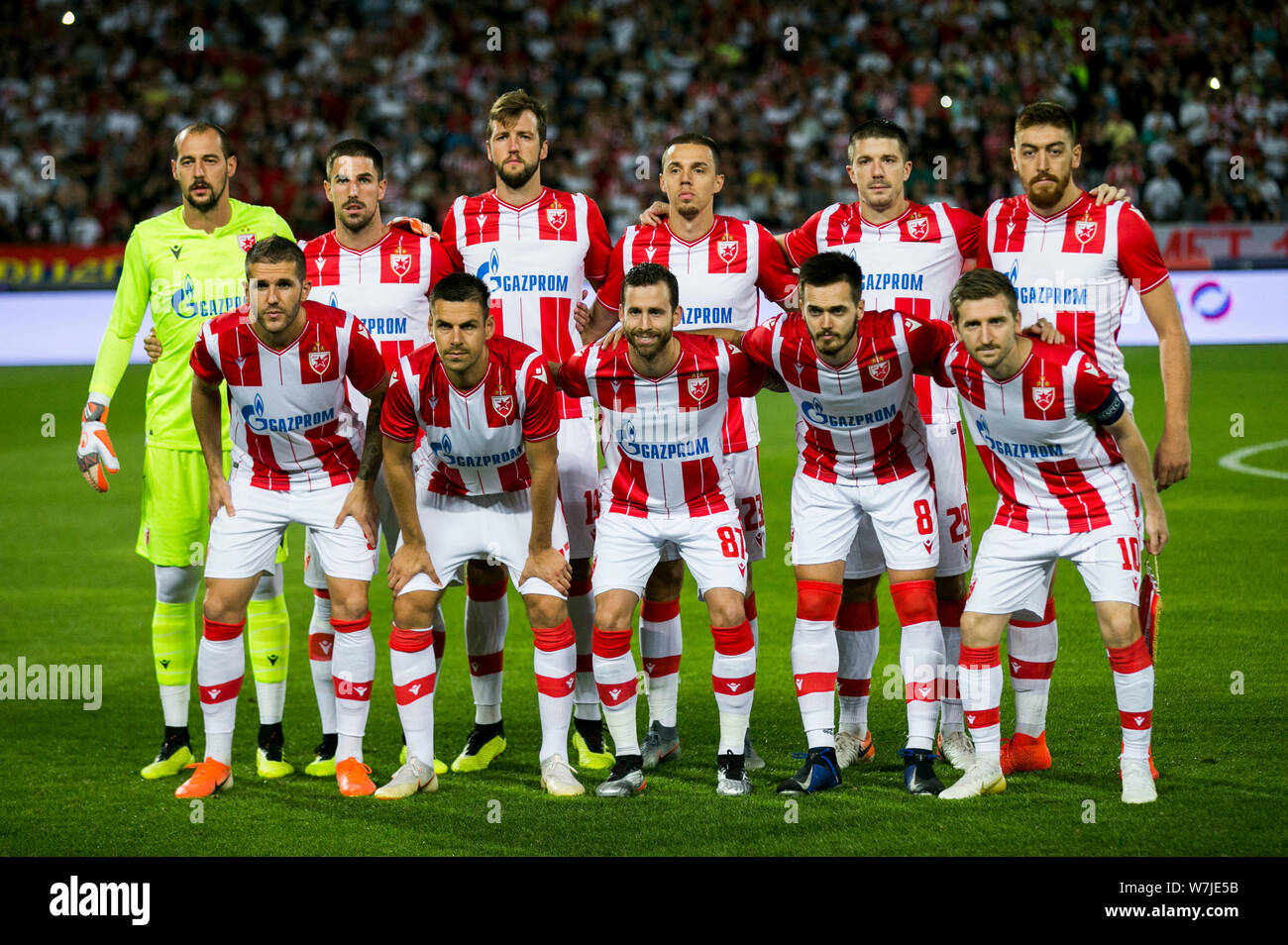The team of Red Star Belgrade line-up Stock Photo