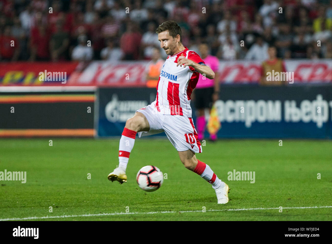 Marin of Red Star Belgrade controls the ball Stock Photo