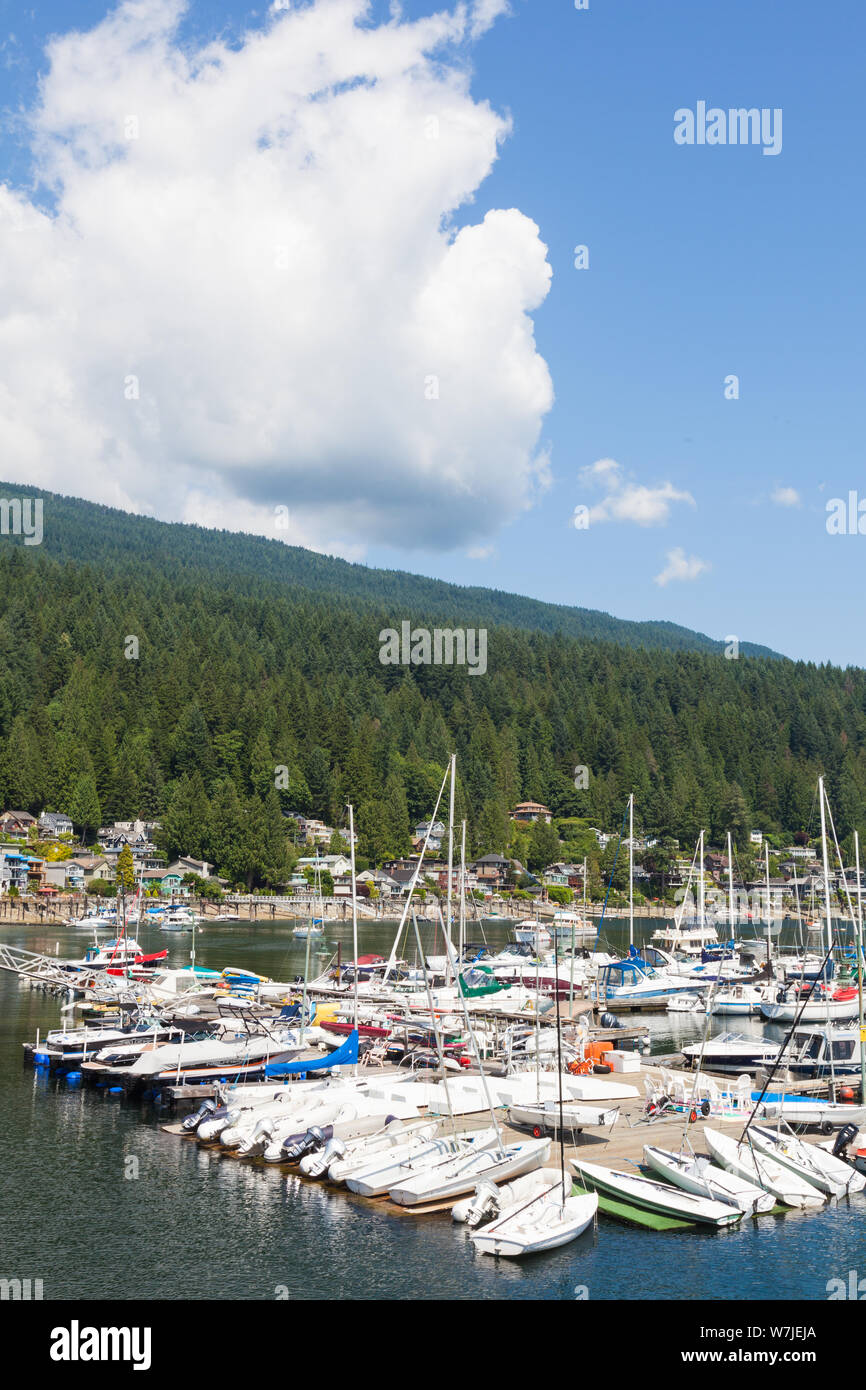 Overview of the small community of Deep Cove in North Vancouver British